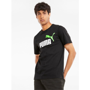 Футболка Puma ESS+ 2 Col Logo Tee 58675951 S Puma Black-Green Flash (4063699308884) в Кривом Роге