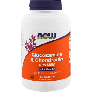 Хондропротектор Now Foods Глюкозамін і Хондроїтин з ЧСЧ, Glucosamine &amp; Chondroitin &amp; MSM, 180 капсул (733739031723) ТОП в Кривому Розі