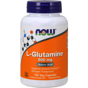 Амінокислота Now Foods L-Глютамін 500 мг 120 гелевих капсул (733739000927) в Кривому Розі