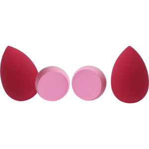 Набор спонжей для макияжа Biutee в боксе для хранения Красно-розовый 4 шт (BEA7358888119) в Кривом Роге