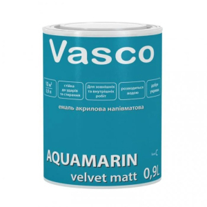 купить Эмаль Vasco AQUAMARIN ( Васко АКВАМАРИН ) 0.9 л акриловая, водоразбавляемая, для дерева и металла, внутри и снаружи