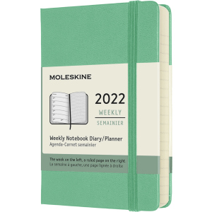 Тижневик Moleskine 2022 9 х 14 см 144 сторінки Ментол (8056420858587) ТОП в Кривому Розі