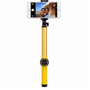 Селфи-монопод Momax Selfie Hero KMS8D NEW 150cm with Bluetooth Android and iOS Yellow надежный