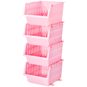 Набір кошиків Violet House Бамбу Pink 1021 22 х 30 х 36 см 4 шт (1021 Бамбу PINK Набір 4 ш) в Кривому Розі