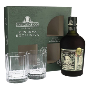 Ром Diplomatico Reserva Exclusiva 0.7 л 40% + 2 стакана (2134449344499) ТОП в Кривом Роге