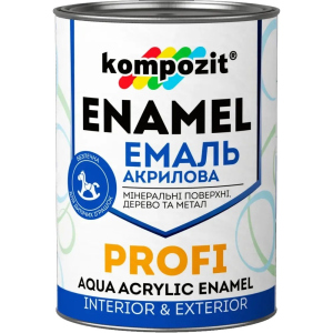 Емаль акрилова PROFI KOMPOZIT Чорна глянцева 0.8л