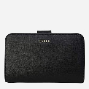 Шкіряний жіночий гаманець Furla Babylon M Compact Wallet - Saffiano Чорний (8050560553111) рейтинг