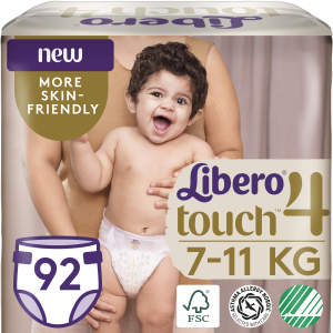 Підгузки Libero Touch 4 7-11 кг одноразові 92 шт (7322541301747) краща модель в Кривому Розі