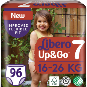 Підгузки-трусики Libero Up&Go 16-26 кг розмір 7 96 шт (7322541481302) в Кривому Розі