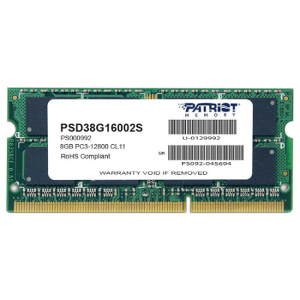 Оперативная память Patriot SODIMM DDR3 1600 MHz 8Gb (PSD38G16002S) ТОП в Кривом Роге