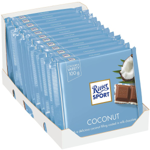 Упаковка молочного шоколада Ritter Sport с начинкой кокосово-молочный крем 12 шт х 100 г (4000417298607) лучшая модель в Кривом Роге