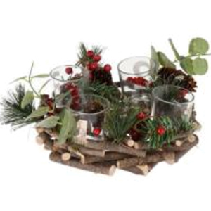 Подсвечник Christmas Decoration для 4 свечей, 22 х 22 х 8 см (YZB004040) лучшая модель в Кривом Роге