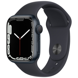 Смарт-часы Apple Watch Series 7 GPS 41mm Midnight Aluminium Case with Black Sport Band (MKMX3UL/A) лучшая модель в Кривом Роге