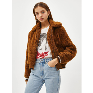 Кожушки Bershka XAZ152755BYFP XS Темно-коричневий (DD8000004547350) ТОП в Кривому Розі