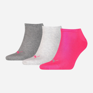 Шкарпетки Puma Unisex Sneaker Plain 3P 90680712 39/42 3 пари Middle Grey Melange Pink (8718824271101) ТОП в Кривому Розі