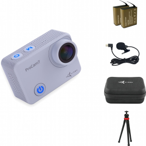 Відеокамера AirOn ProCam 7 Touch Grey з аксесуарами: набір блогера 12в1 (4822356754787) краща модель в Кривому Розі