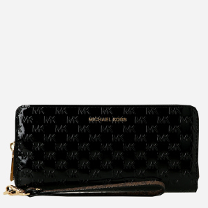 хороша модель Шкіряний гаманець жіночий Michael Kors Jet Set Travel Continental 34F1GJ6T3A001 Black (800070115019)