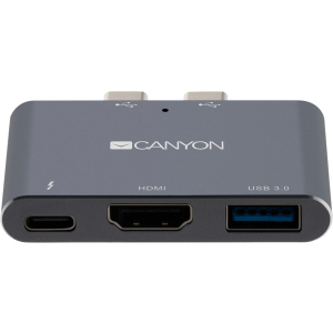 Мультипортовая док-станция Canyon 3-в-1 USB Type C (CNS-TDS01DG) ТОП в Кривом Роге