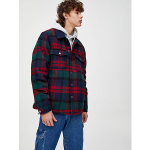 хорошая модель Куртка-рубашка Pull & Bear 9474/540/401 L Красная в клетку (09474540401046)