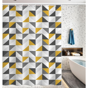 Шторка для ванной Yellow gray triangles 180х200 см (21188) в Кривом Роге