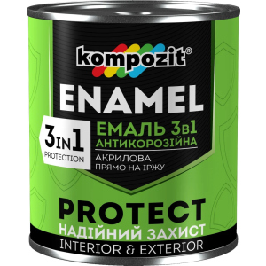 Емаль антикорозійна 3в1 PROTECT (Білий RAL 9016) 0.75кг в Кривом Роге