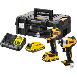 Набор из двух инструментов бесщеточных DeWalt 18 В XR Li-lon, 2 Ач, чемодан, 2 аккумулятора и зарядное устройство (DCK2062D2T)