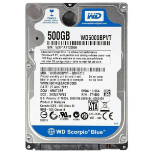 Жорсткий диск WD Scorpio Blue WD5000BPVT