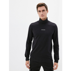 хорошая модель Водолазка Calvin Klein Jeans L/S Micro Branding Roll Neck J30J318469-BEH M Черная (8719854072591)