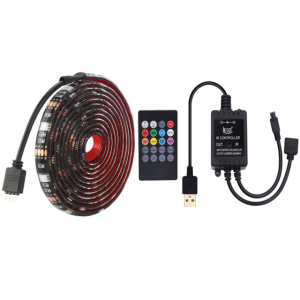 USB LED RGB лента подсветки телевизора с пультом и датчиком звука 2 метра