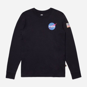 Чоловічий лонгслів Alpha Industries Space Shuttle Long Sleeve Tee UTS49002G1 XL Black (640631003393) краща модель в Кривому Розі