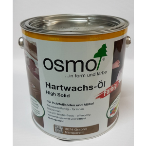 Масло с твердым воском цветное прозрачное OSMO HARTWACHS-ÖL Farbig 3074 - (графит) 2.5 л. лучшая модель в Кривом Роге