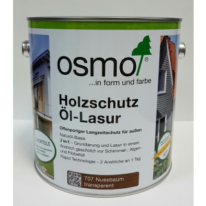 Защитное масло – лазурь OSMO HOLZSCHUTZ ÖL-LASUR 707 (орех) 0.75 л.