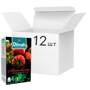 Упаковка чаю Dilmah чорного Полуниця 12 пачок по 20 пакетиків (19312631142225) ТОП в Кривому Розі