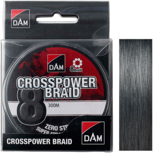 Шнур DAM Crosspower 8-Braid 300 м 0.10 мм 5.4 кг Темно-сірий (65847) краща модель в Кривому Розі