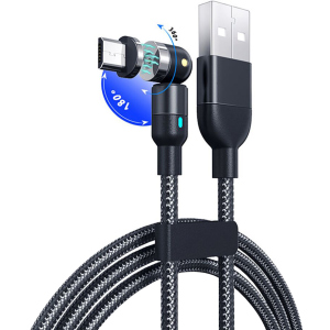 Магнітний кабель XoKo SC-390 Magneto 540° 3 в 1 Lightning - Micro USB - USB Type-C 1 м Black (SC-390MGNT-BK) краща модель в Кривому Розі