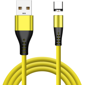 Магнітний кабель XoKo SC-400 Magneto Liquid Silicone 3 в 1 Lightning - Micro USB - Type-C 1 м Yellow (SC-400MGNT-YL) краща модель в Кривому Розі