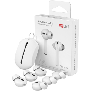 Вакуумні силіконові насадки AhaStyle для Apple AirPods та EarPods 3 малі пари Білі (AHA-01660-WHT) ТОП в Кривому Розі