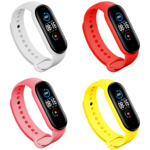 Набор ремешков 4 цвета BeCover для Xiaomi Mi Smart Band 5 / Mi Smart Band 6 Girl (705340) ТОП в Кривом Роге