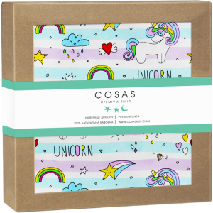 хороша модель Пелюшка непромокальна Cosas Diaper Unicorn Rainbow 70х120 (Diaper_UnicornRainbow_120) (4822052053362)