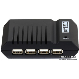 USB USB 2.0 4-х портовий Хаб з блоком живлення STLab (U-181 Black) в Кривому Розі