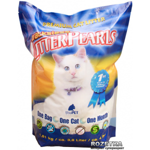 Наповнювач для котячого туалету Litter Pearls TrackLess Кварцовий поглинаючий 1.81 кг (3.8 л) (633843300381) ТОП в Кривому Розі