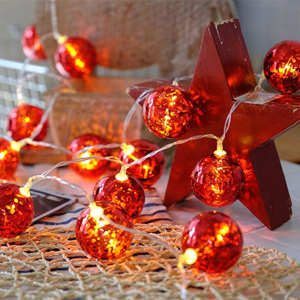 Светодиодная гирлянда ColorWay Christmas lights ball 6 см 10 LED 1.5 м USB Red (CW-MC-LB10U) ТОП в Кривом Роге