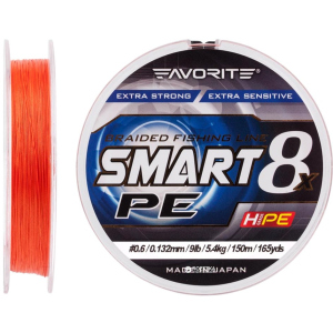 Шнур Favorite Smart PE 8x 150 м # 0.6/0.132 мм 5.4 кг Красно-оранжевый (16931080) в Кривом Роге