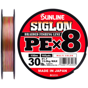 Шнур Sunline Siglon PE х8 150 м # 1.7/0.223 мм 13 кг Разноцветный (16581004) лучшая модель в Кривом Роге