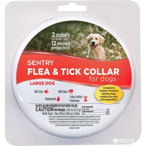 купить Ошейник Sentry Flea&Tick Large от блох и клещей для собак малых пород 56 см 2 шт (73091039525)