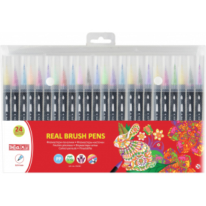 Фломастеры-кисточки Maxi Real Brush 24 цвета (MX15230) лучшая модель в Кривом Роге