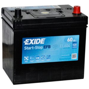 Автомобільний акумулятор Exide EFB 6СТ-60 (EL604) 60 Ач (-/+) Asia 520 А (EL604) в Кривому Розі