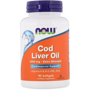 Натуральна добавка Now Foods Cod Liver Oil 1000 мг 90 софт гель (733739017437) в Кривому Розі