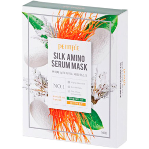 Маска для обличчя із протеїнами шовку Petitfee Silk Amino Serum Mask 10 х 25 г (8809508850030) краща модель в Кривому Розі