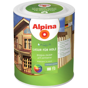 Лазур Alpina Aqua Lasur Fur Holz шовковисто-матовий 0.75 л Прозорий (930375) ТОП в Кривому Розі